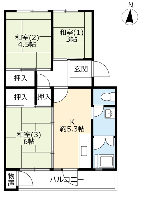 ＵＲ醍醐石田の間取り