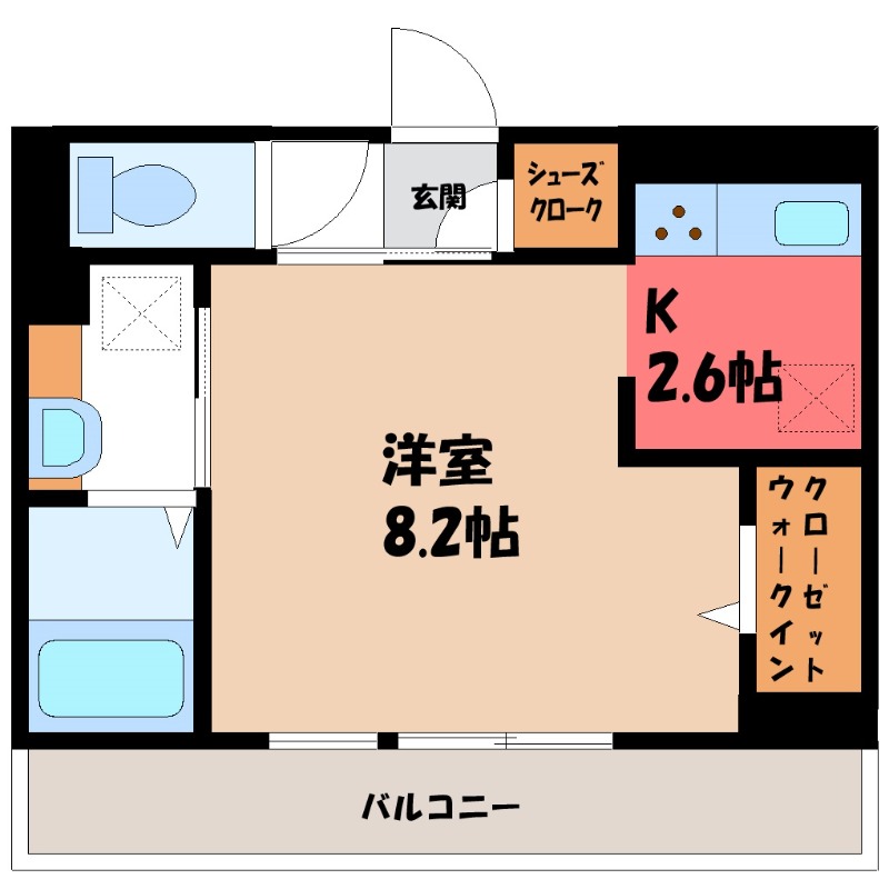 【深谷市緑ケ丘のアパートの間取り】