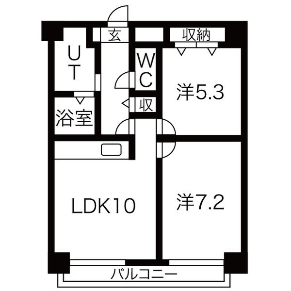 札幌市北区北二十条西のマンションの間取り