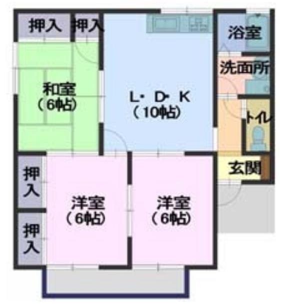 ＪＲ山陽本線 宮内串戸駅 徒歩10分 2階建 築35年の間取り写真