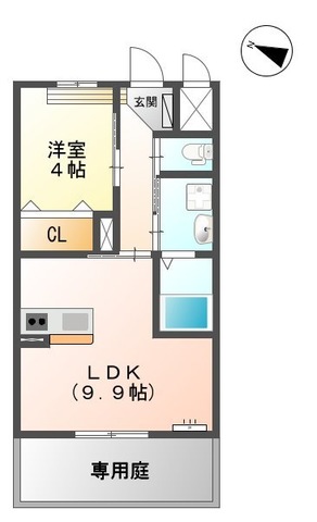 久留米市国分町のアパートの間取り