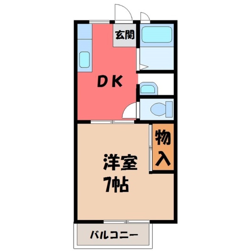 塩谷郡高根沢町光陽台のアパートの間取り