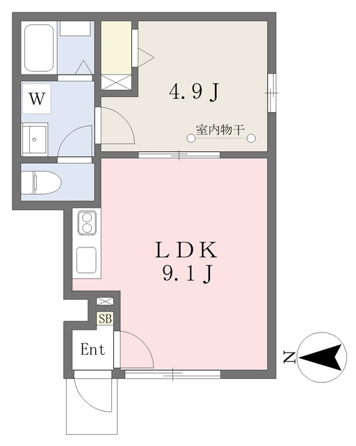 松山市越智のアパートの間取り