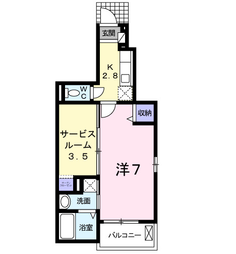 北九州市小倉南区朽網東のアパートの間取り