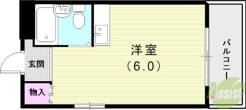 神戸市兵庫区夢野町のマンションの間取り