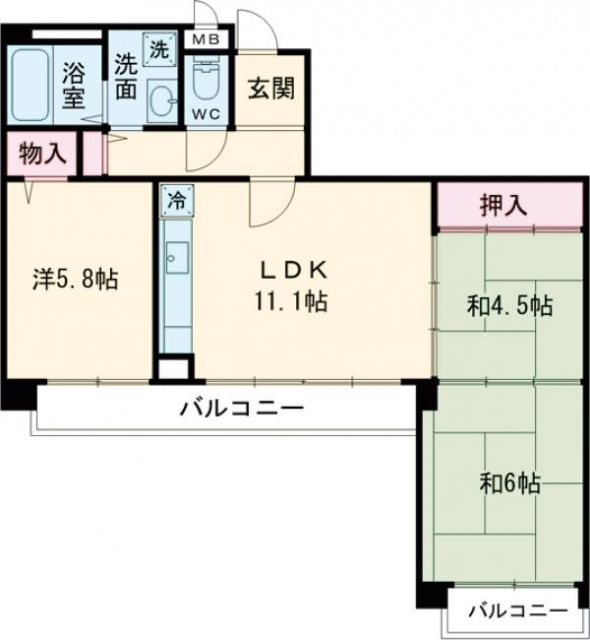 クリーンピア西二階町（正木ビル）の間取り