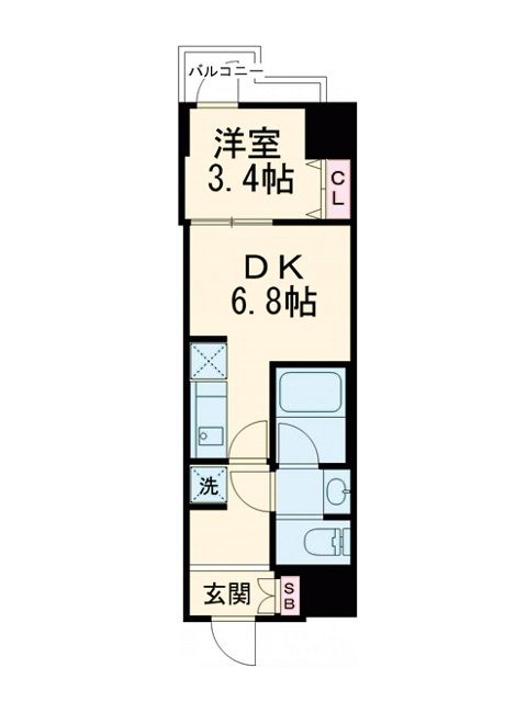 大阪市西区京町堀のマンションの間取り