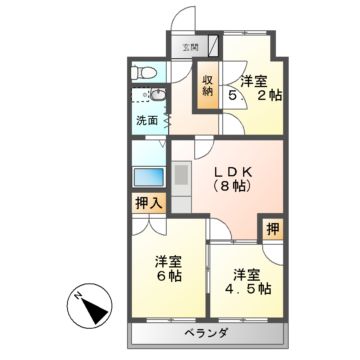 美濃加茂市森山町のマンションの間取り