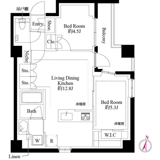 【品川区上大崎のマンションの間取り】