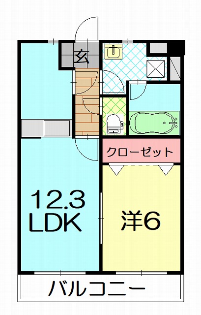 高知市鴨部のマンションの間取り