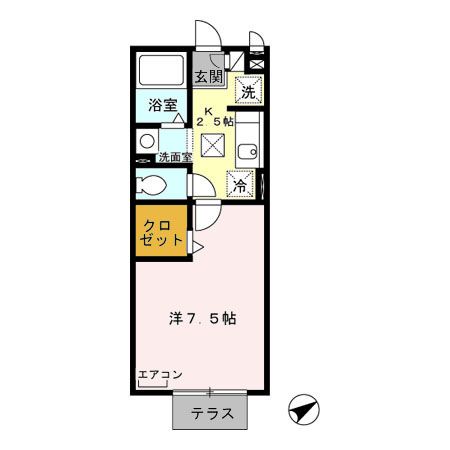 北足立郡伊奈町中央のアパートの間取り