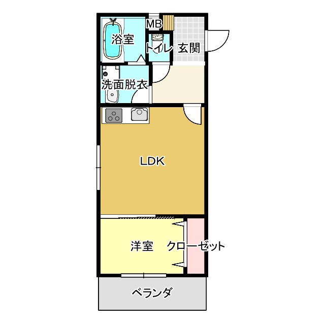 福山市高西町川尻のマンションの間取り