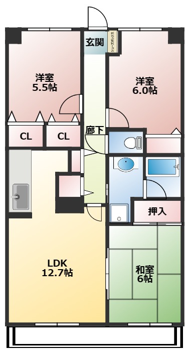 マンション・ベルシーの間取り