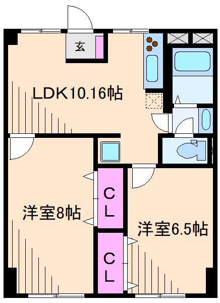 横浜市鶴見区駒岡のマンションの間取り