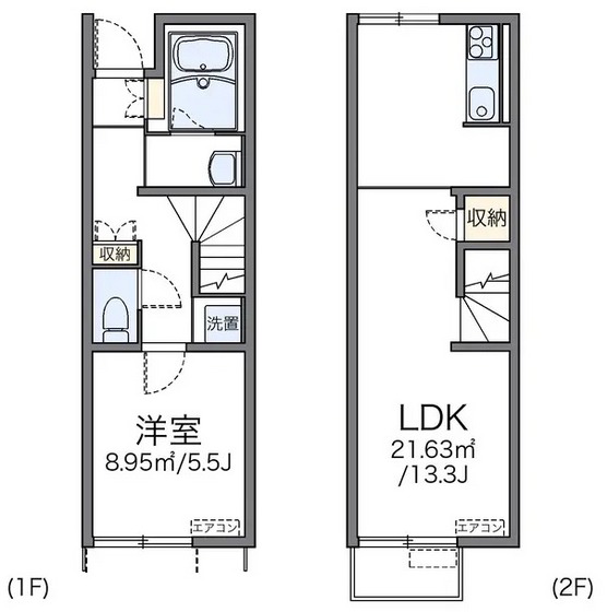 廿日市市住吉のアパートの間取り