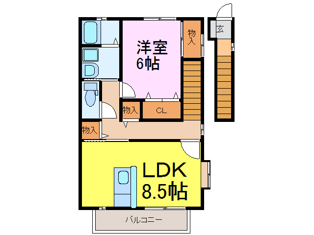 古河市中央町のアパートの間取り