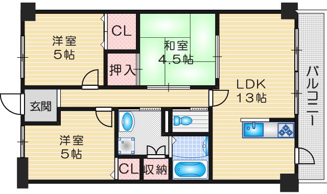 カーサビアンカ茨木の間取り