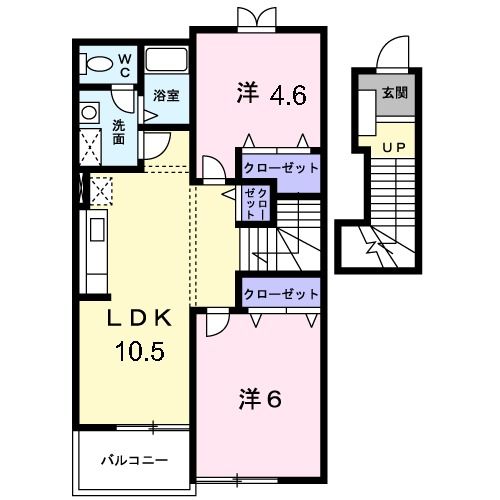 葛城市忍海のアパートの間取り