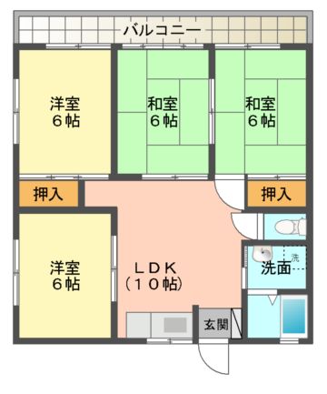 宇和島市泉町のアパートの間取り