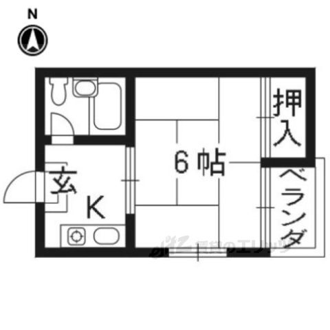 京都市左京区岡崎徳成町のマンションの間取り