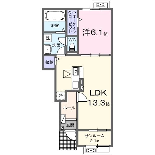 四国中央市上柏町のアパートの間取り