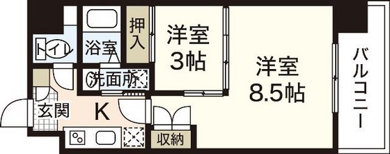 広島市南区段原山崎のマンションの間取り