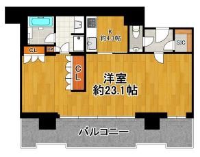 大阪市北区大深町のマンションの間取り