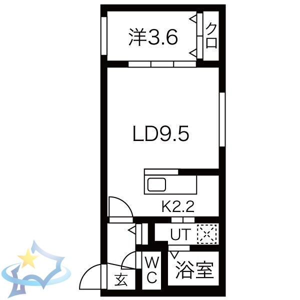 札幌市西区発寒四条のマンションの間取り