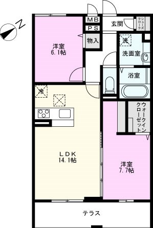 大枝Ｄ-ＲＯＯＭ　Ａ棟の間取り