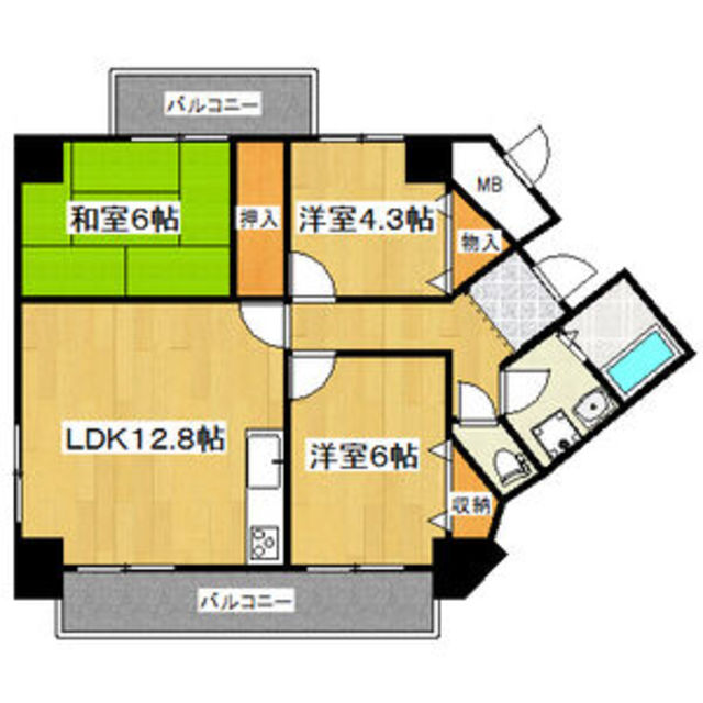 グランブルー宿屋町の間取り