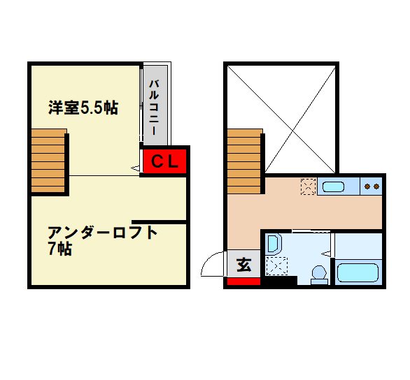 筑紫野市二日市中央のアパートの間取り