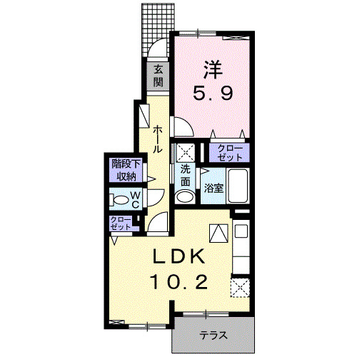 【千葉市中央区生実町のアパートの間取り】