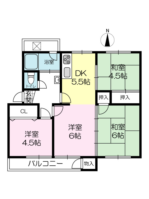 狩口台住宅43号棟の間取り