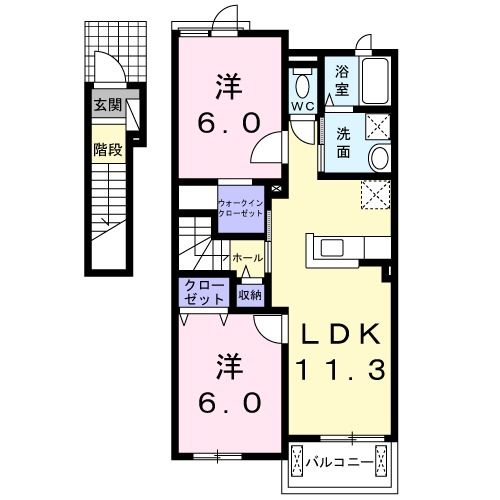 相馬郡新地町谷地小屋のアパートの間取り