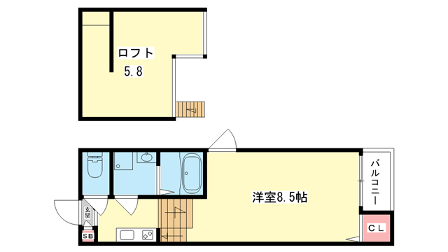 豊中市柴原町のアパートの間取り