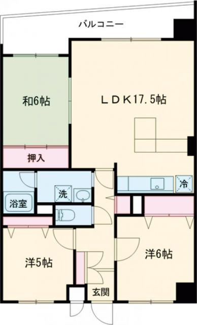 朝日プラザ若松広路の間取り