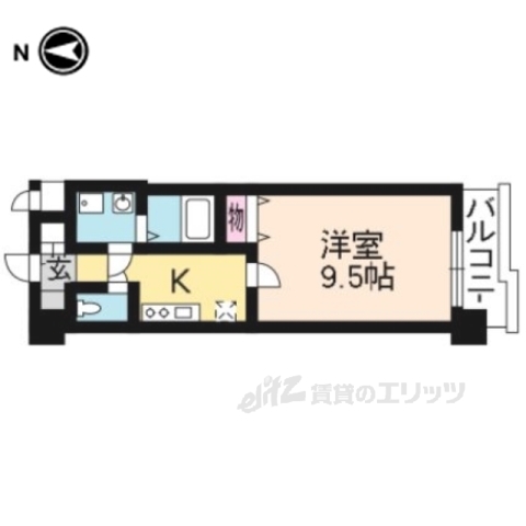 京都市伏見区深草西浦町４丁目のマンションの間取り