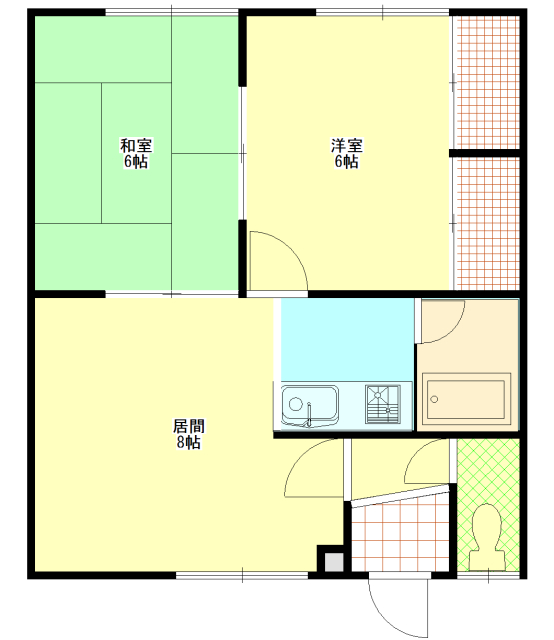 コーポ6.8Aの間取り