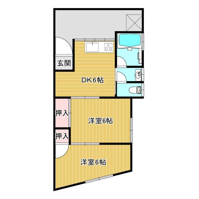 交野市私部のアパートの間取り