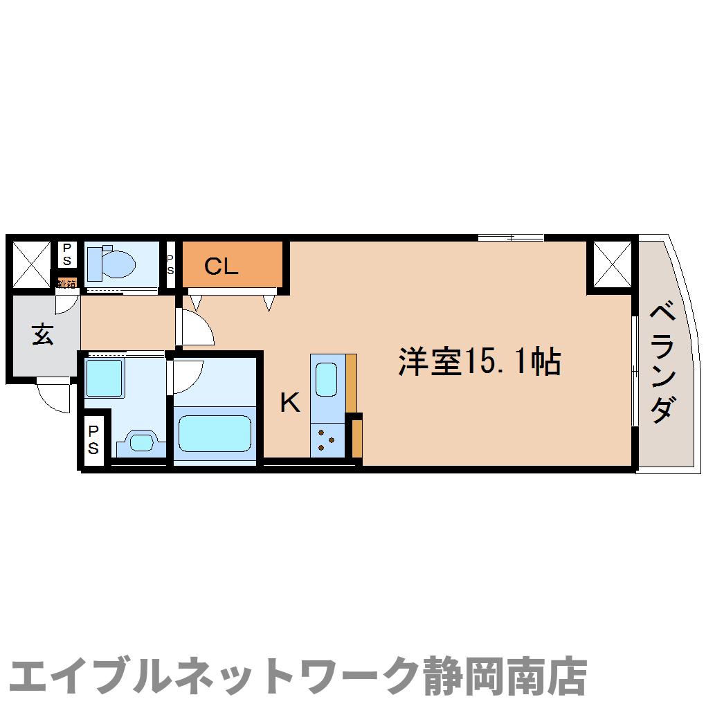 静岡市駿河区泉町のマンションの間取り