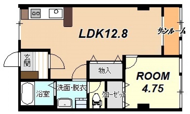 広島市安佐南区上安のマンションの間取り