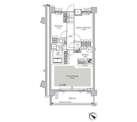 北区西ケ原のマンションの間取り