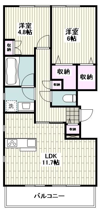 藤沢市藤沢のマンションの間取り