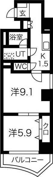 名古屋市東区泉のマンションの間取り