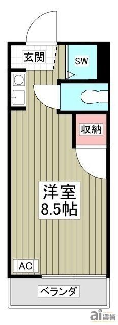 国分寺市東恋ヶ窪のアパートの間取り