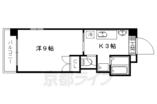 京都市左京区浄土寺下馬場町のマンションの間取り