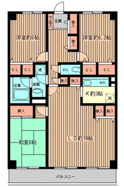 横浜市旭区善部町のマンションの間取り