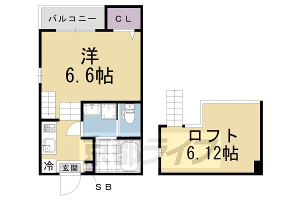 【京都市伏見区淀池上町のアパートの間取り】