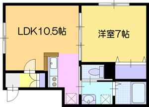 江別市文京台東町のアパートの間取り