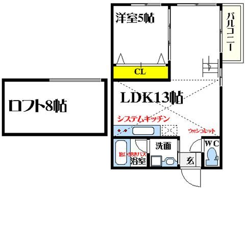 吹田市穂波町のアパートの間取り